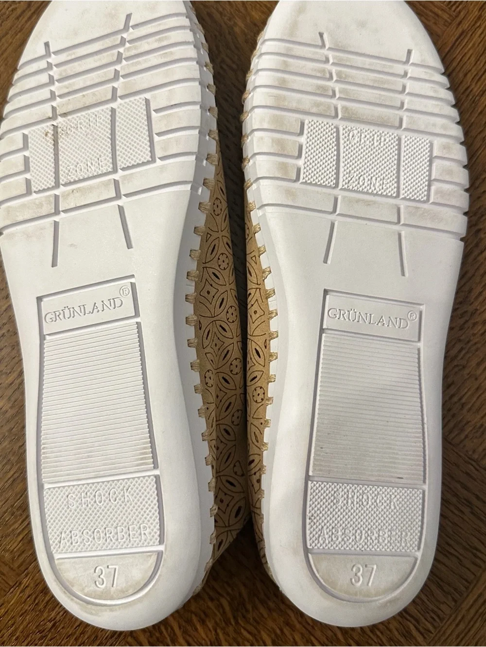 Grunland Re-soft Women’s Tan Laser-Cut Slip-On Loafers sz 37 or 7